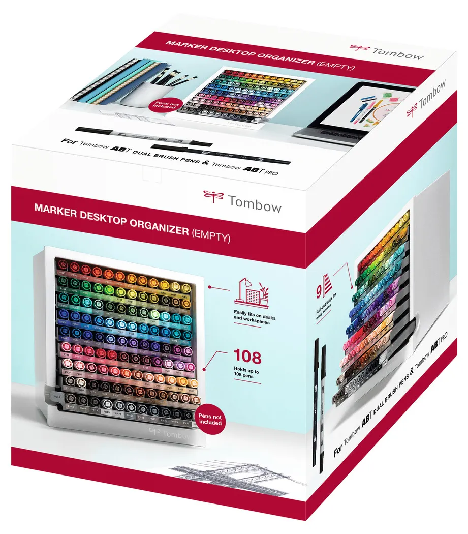 Tombow ABT Dual Brush marker desktop organizer empty