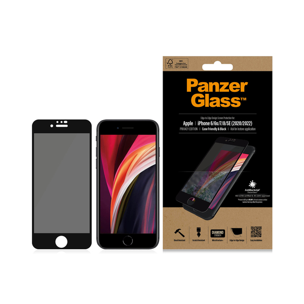 PanzerGlass Case Friendly, Privacy, iPhone 6/7/8/SE -panssarilasi