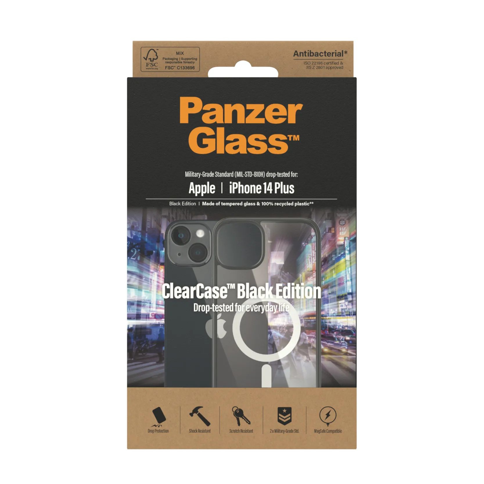 PanzerGlass iPhone 14 Plus ClearCase MagSafe, Black Transparent