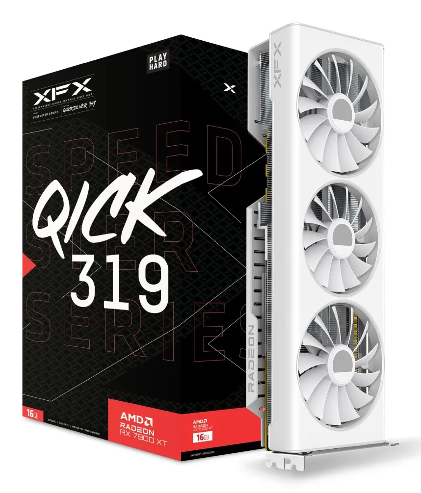 XFX Radeon RX 7800 XT Speedster QICK 319 Core Edition White 16 Gt OC -n&auml;yt&ouml;nohjain