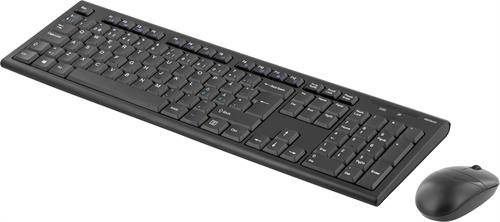 Deltaco TB-114 - wireless keyboard and mouse, black