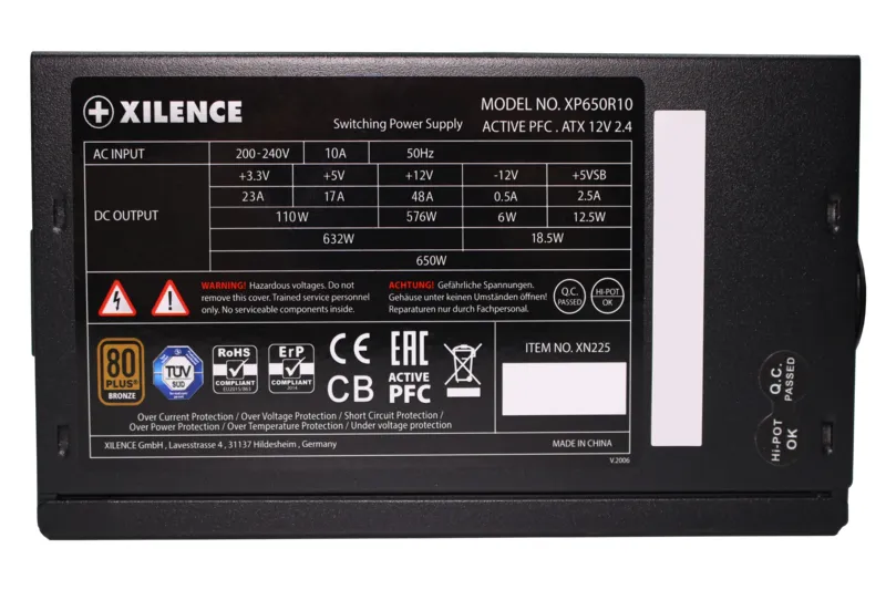 Xilence Gaming Bronze Series XN225 650 W - Power supply, 80 Plus Bronze