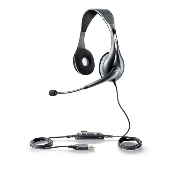 Jabra UC Voice 150 MS Duo - Kuuloke + mikrofoni - korvien p&auml;&auml;ll&auml; - harmaa