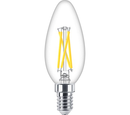 Philips Filament LED Candle Bulb 2.5W (25W) E14 340lm Dimmable Warm White B35 Clear IP65