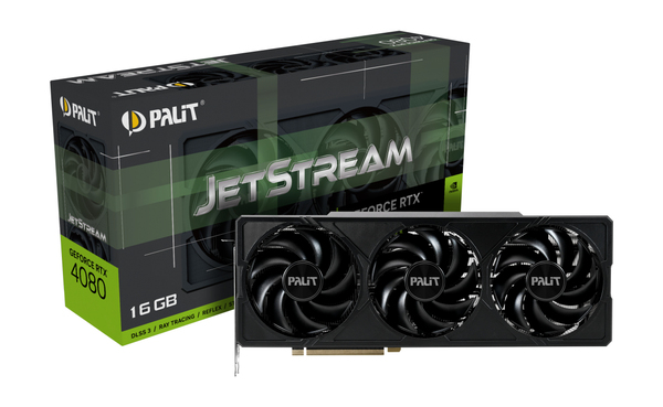 Palit GeForce RTX 4080 JetStream 16Gt -näytönohjain Palit GeForce RTX 4080 JetStream 16Gt -näytönohjain