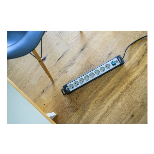 Brennenstuhl power panel, 8xCEE 7/4 sockets, 1xCEE 7/7 plug, 5m, black/gray