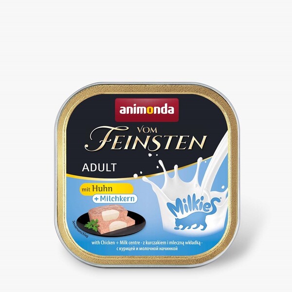 Animonda Vom Feinsten Adult Milkies with Chicken and Milky Filling, V&aring;tfoder f&ouml;r katt, Spannm&aring;lsfritt, 100 g