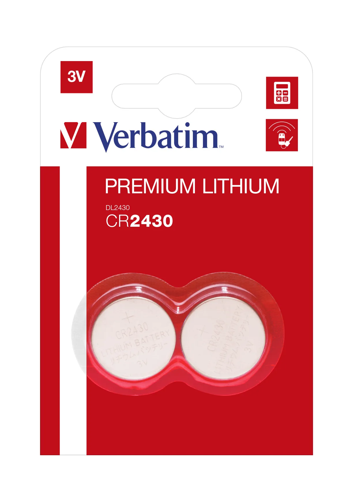 Verbatim CR2430 3V Lithium Battery 2p
