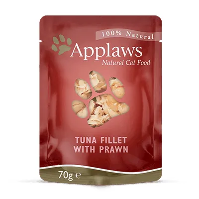 Applaws Tuna Fillet with Prawn in Broth, Wet food for cats, Adult, 70g