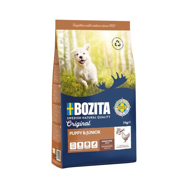 Bozita Original Puppy & Junior Chicken, Dry food for dogs, Wheat Free, 12kg