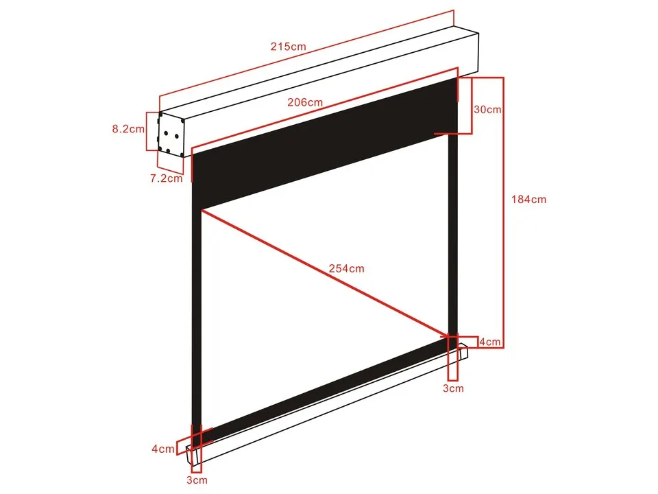 4:3 Motorized Projection Screen Deluxe 100&quot;