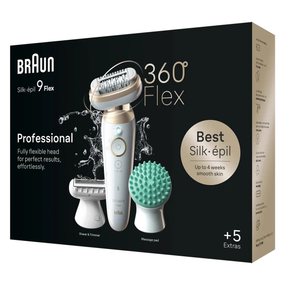 Braun Silk-&eacute;pil 9 Flex, 9/071 - epilator, White/Gold