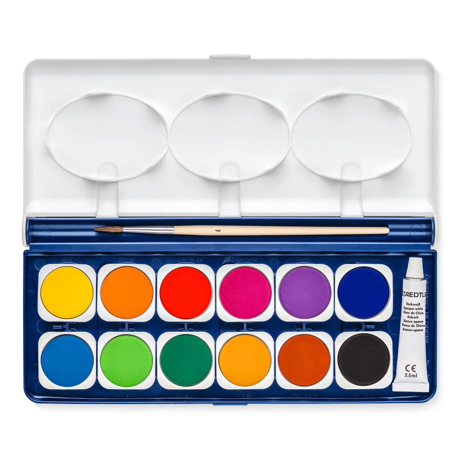 Paint box w/brush 12 ass colours