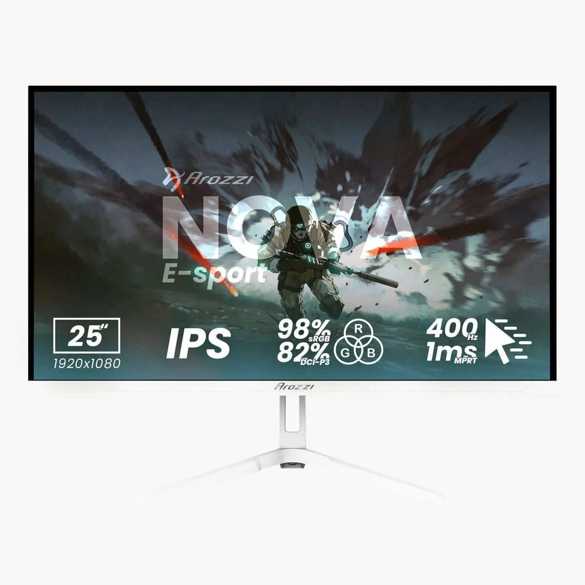 ARozzi Nova 25 E-sport 24.5" Full HD, IPS, 400 Hz gamingsk&auml;rm