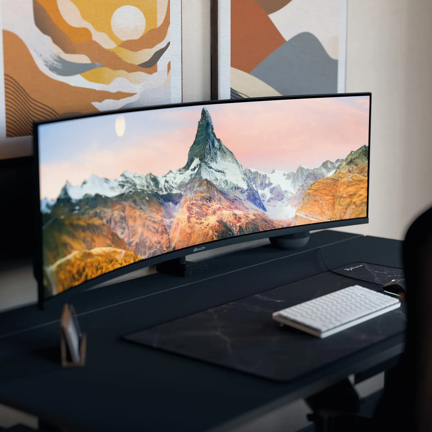 AROZZI Nova 49" DQHD, 165Hz, VA -kaareva pelin&auml;ytt&ouml;, USB-C hub