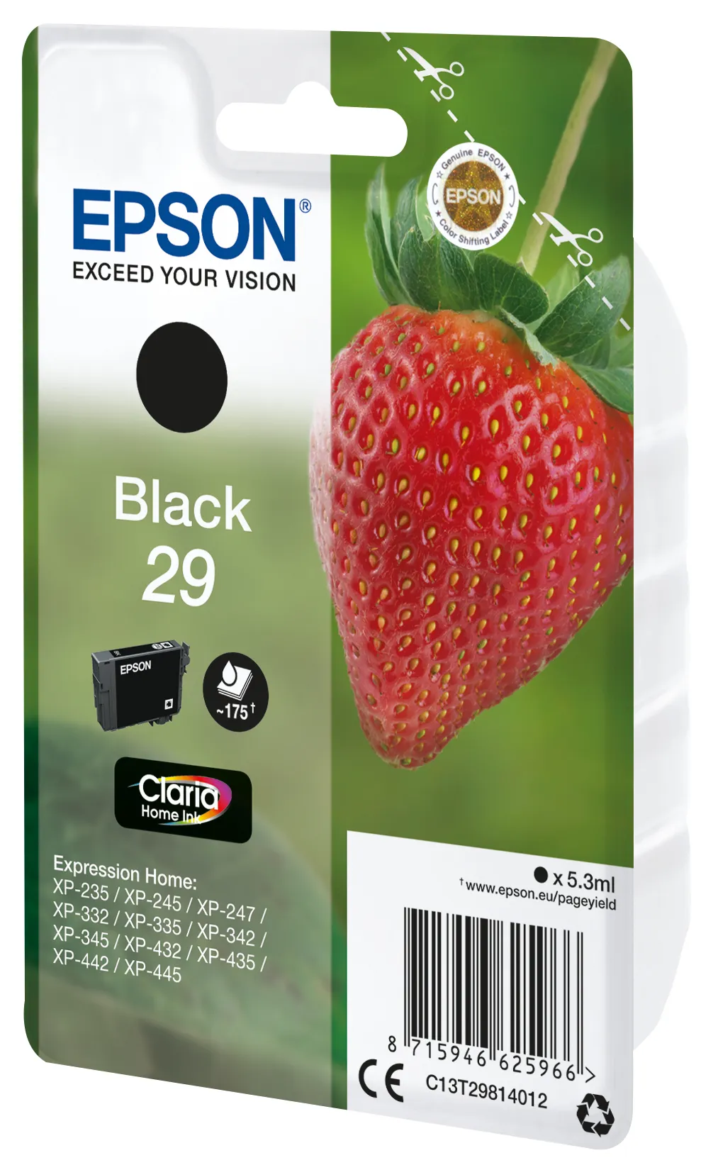 Epson 29 bl&auml;ckpatron, 5.3 ml, svart
