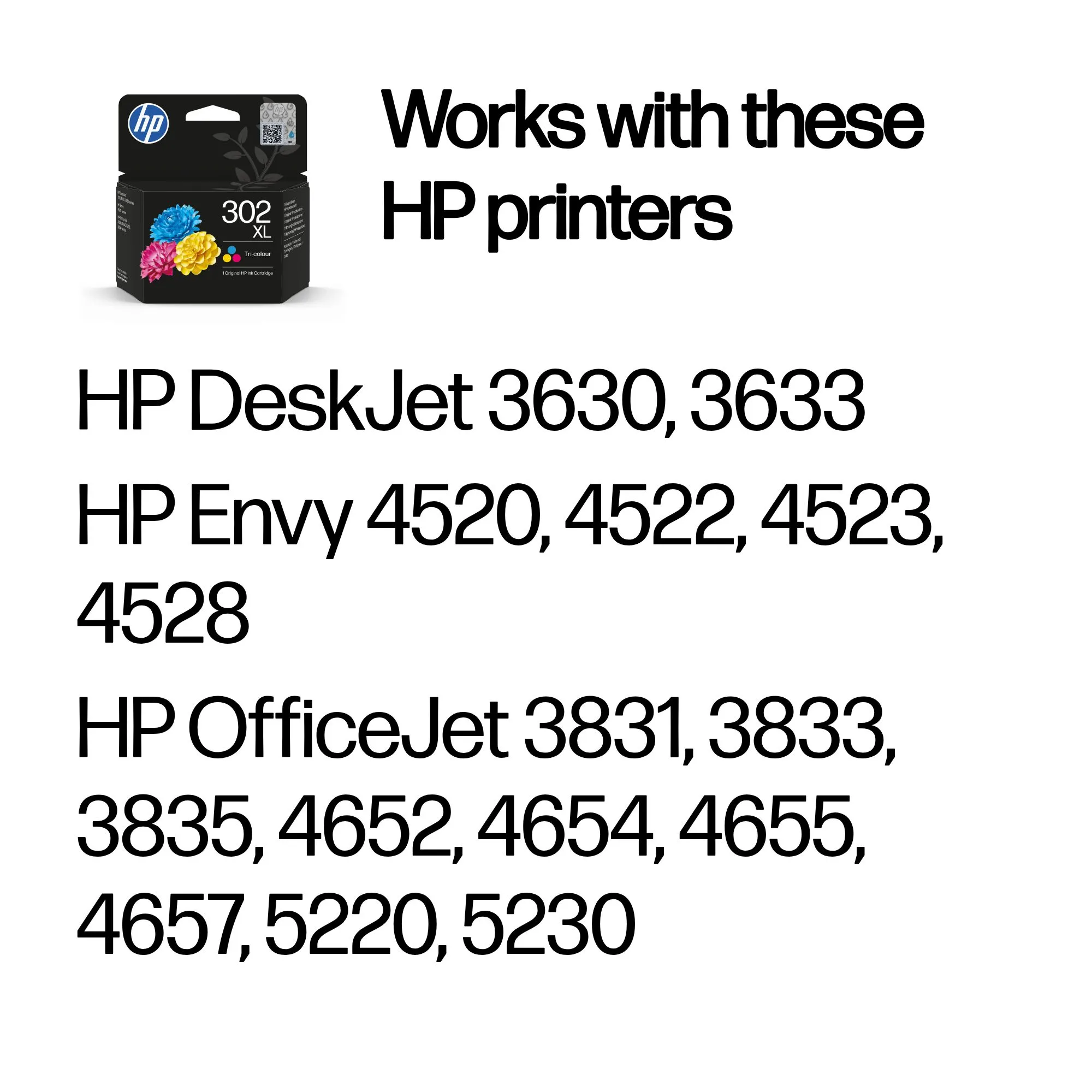 HP 302XL ink cartridge, 8 ml, Tri-color