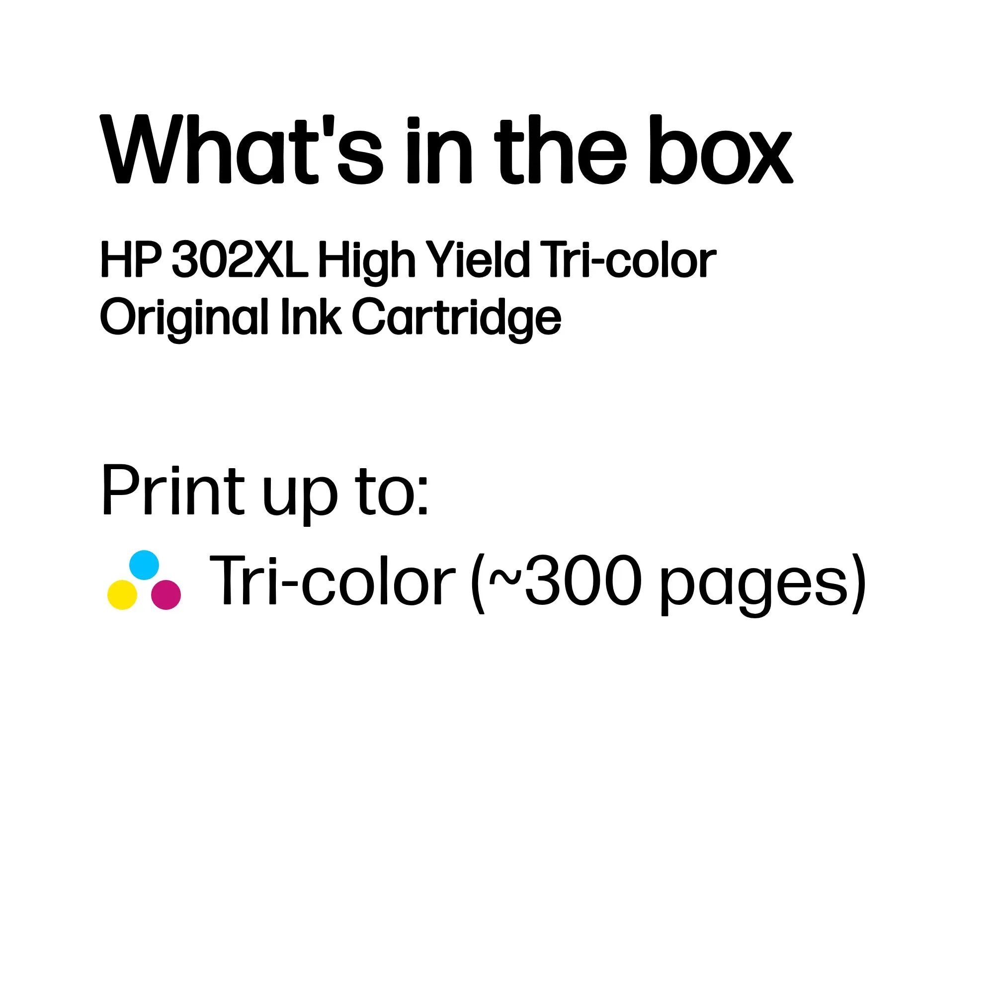 HP 302XL ink cartridge, 8 ml, Tri-color