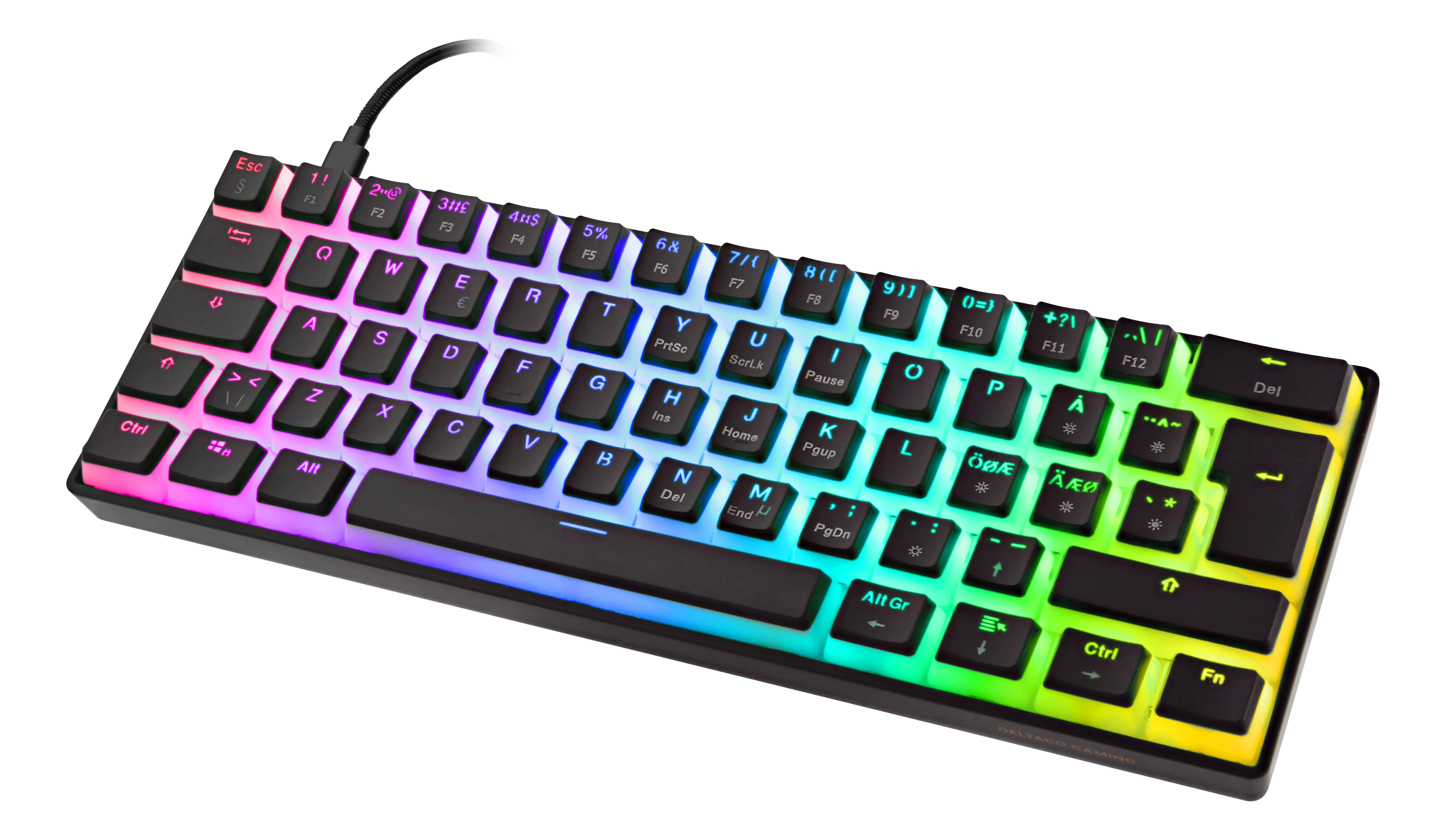 Deltaco Gaming DK475. 60%, Pudding Keycaps, Hot Swap, RGB - gaming keyboard, black
