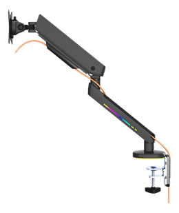 Deltaco Gaming Premium RGB - monitor arm, black, 17&quot;-32&quot;, 9Kg