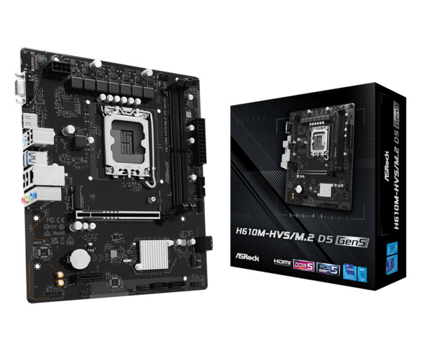 ASRock H610M-HVS/M.2 D5 Gen5 DDR5 LGA1700 mATX -emolevy