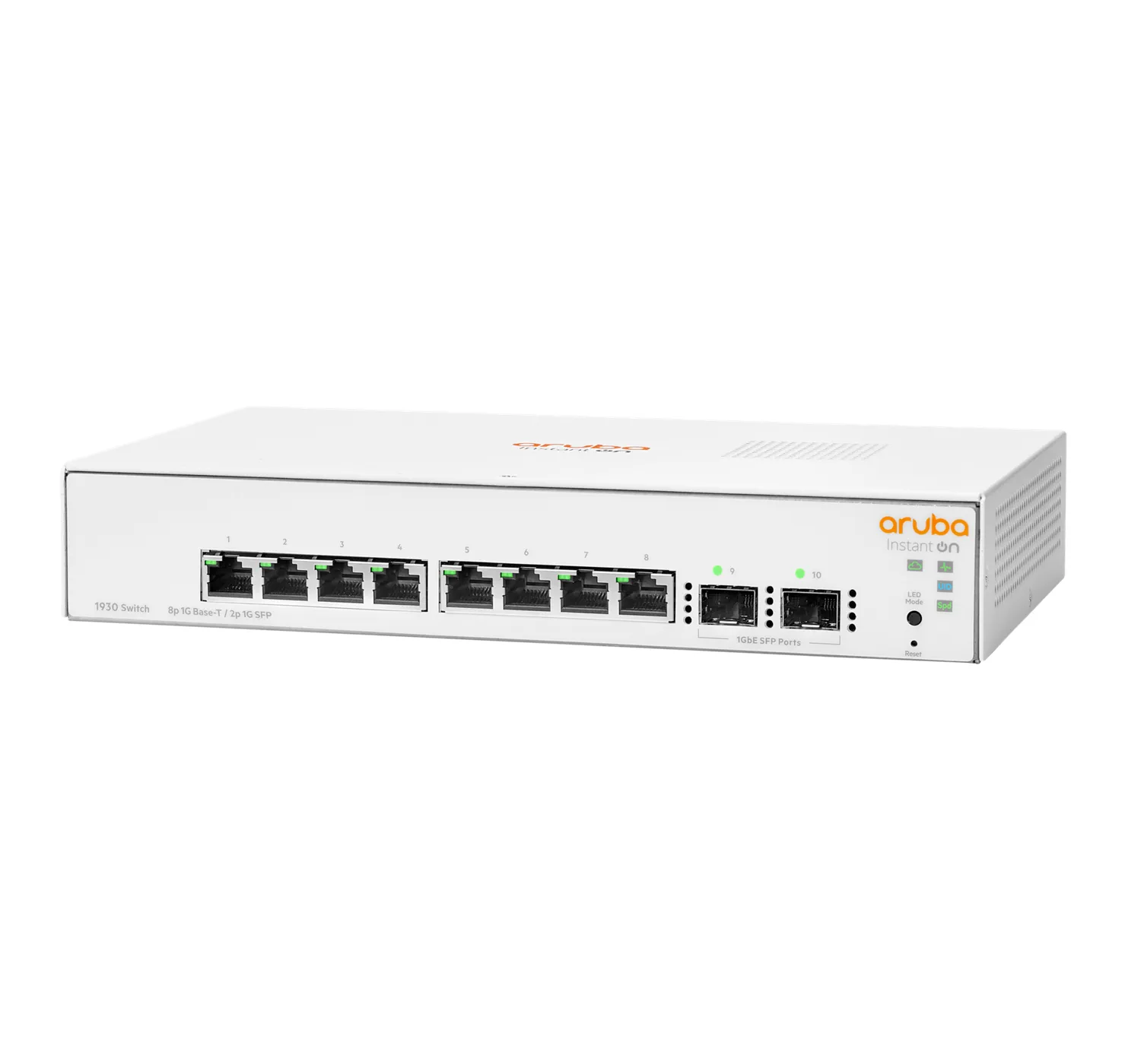 Aruba Instant On 1930 8G 2SFP Switch 8x 10/100/1000T ports and 2 SFP 1GbE ports. Plug-and-play switches optimized with Instant On APs. Mobile app and webbased G