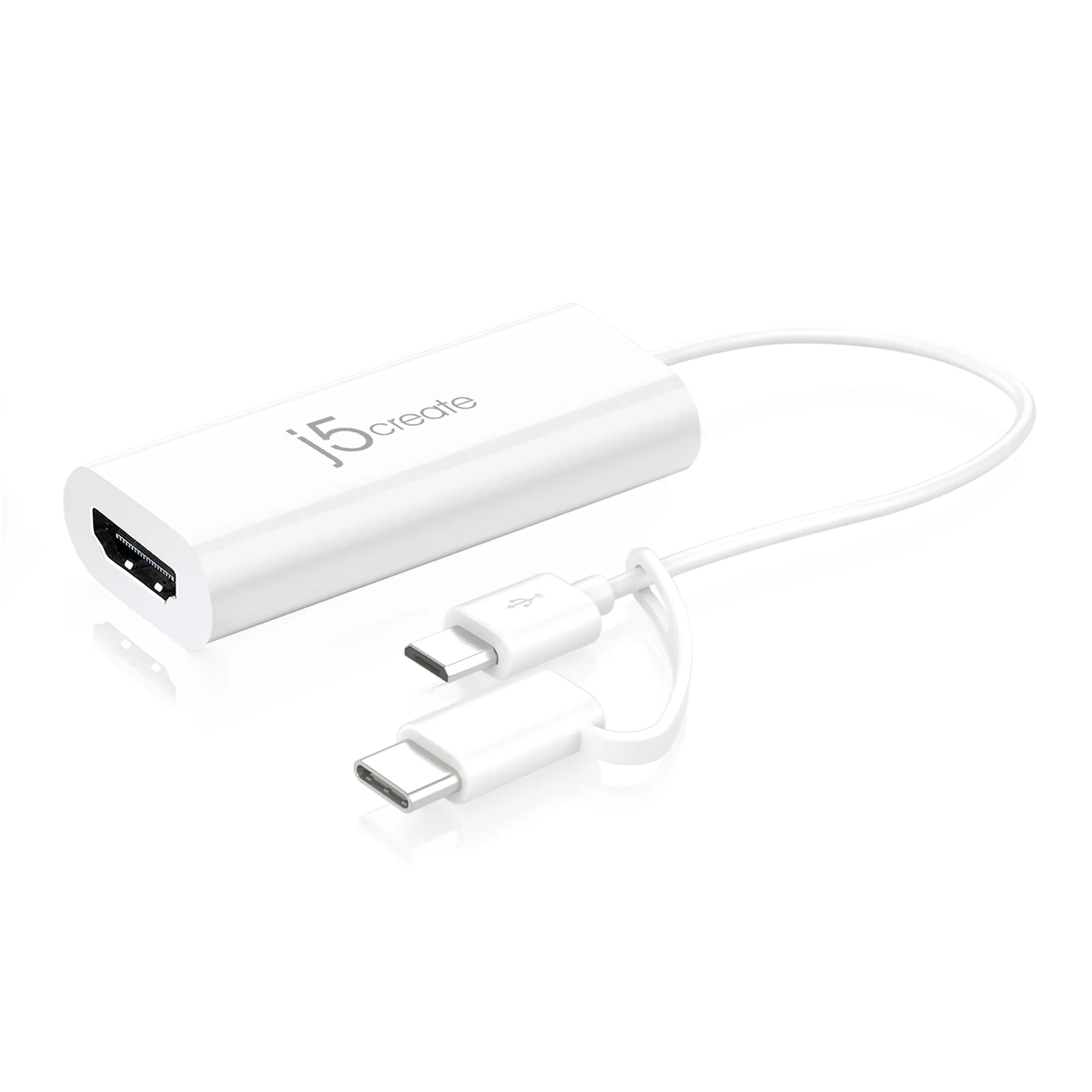 J5 Create Android USB-C / Micro-B - HDMI - adapter, White