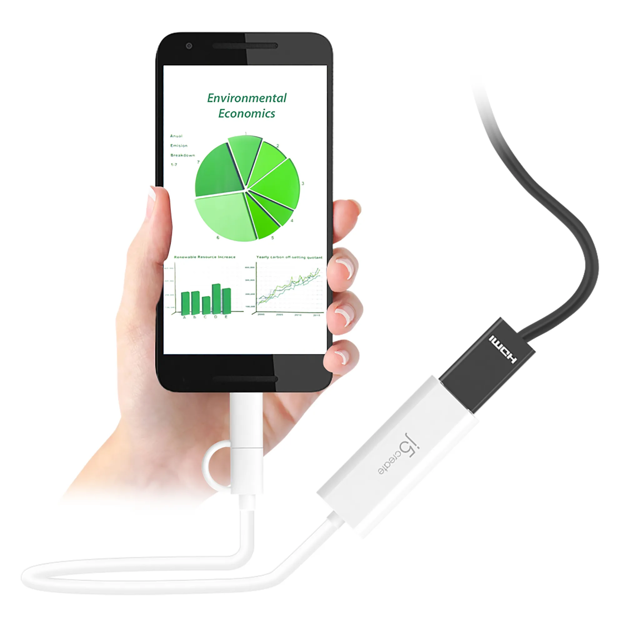 J5 Create Android USB-C / Micro-B - HDMI - adapter, White