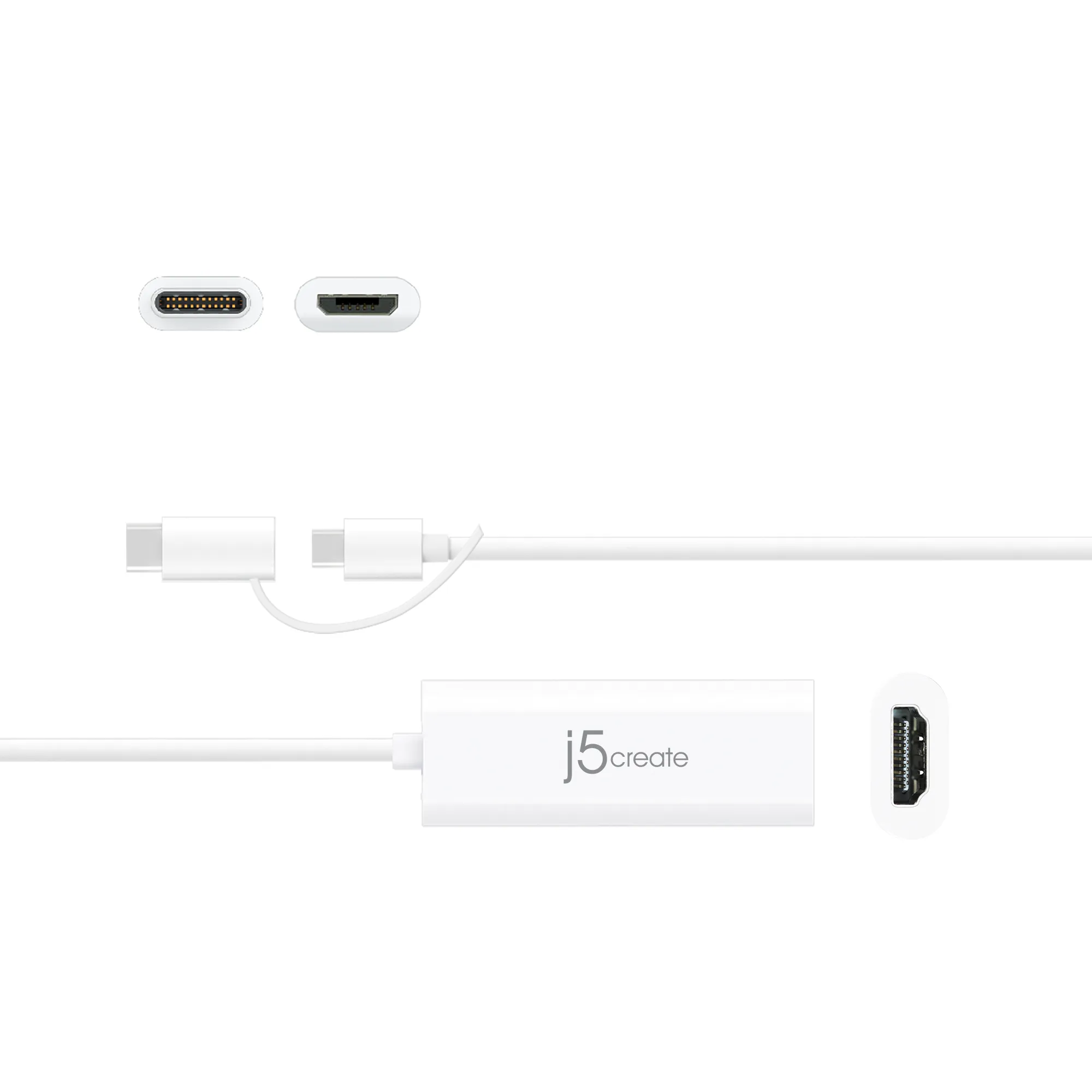 J5 Create Android USB-C / Micro-B - HDMI - adapter, White