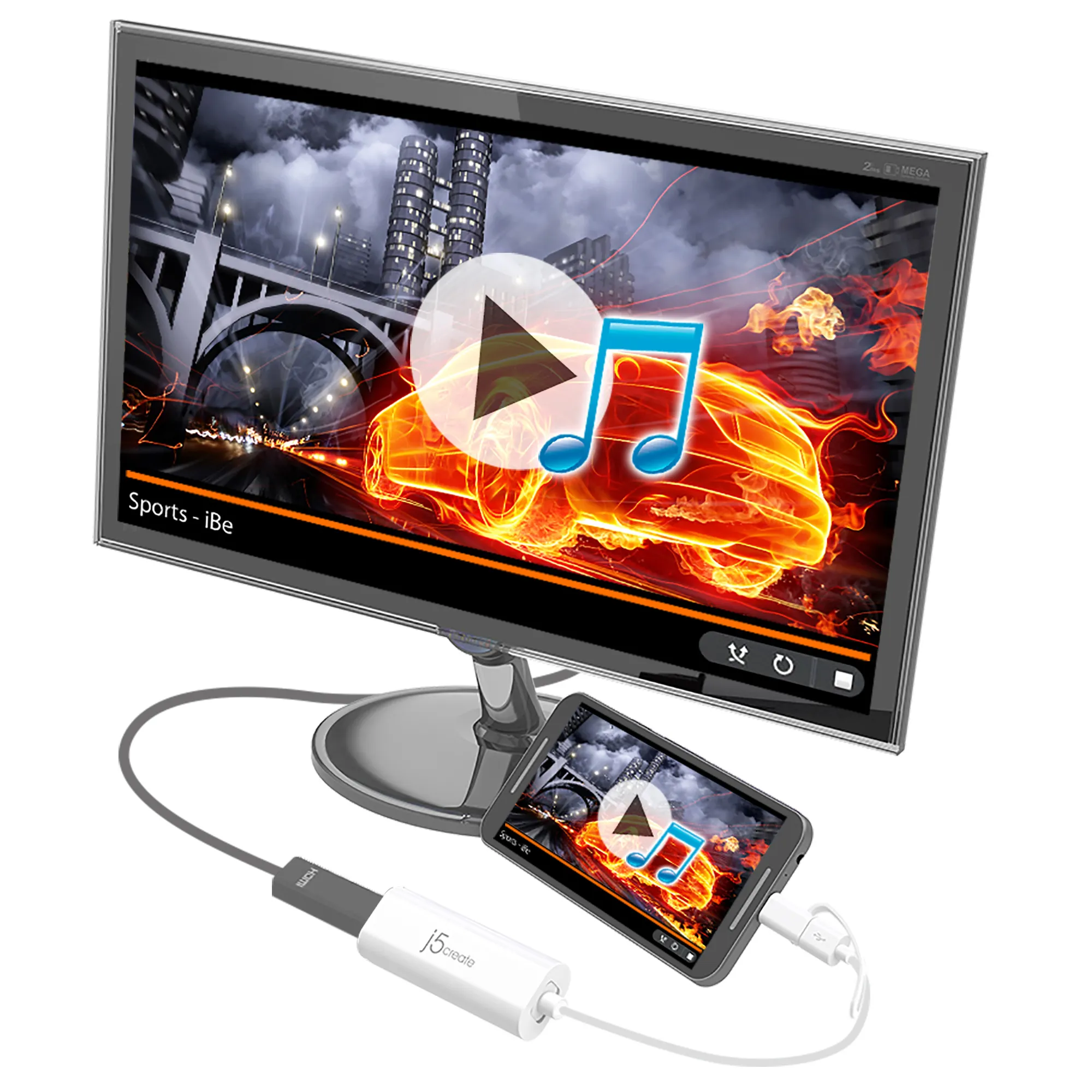 J5 Create Android USB-C / Micro-B - HDMI - adapter, White