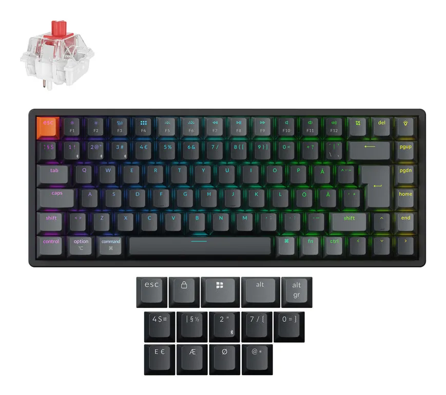 Keychron K2v3 RGB Aluminium Hot Swap QMK Super Red - wireless & wired keyboard Keychron K2v3 RGB Aluminium Hot Swap QMK Super Red - wireless & wired keyboard