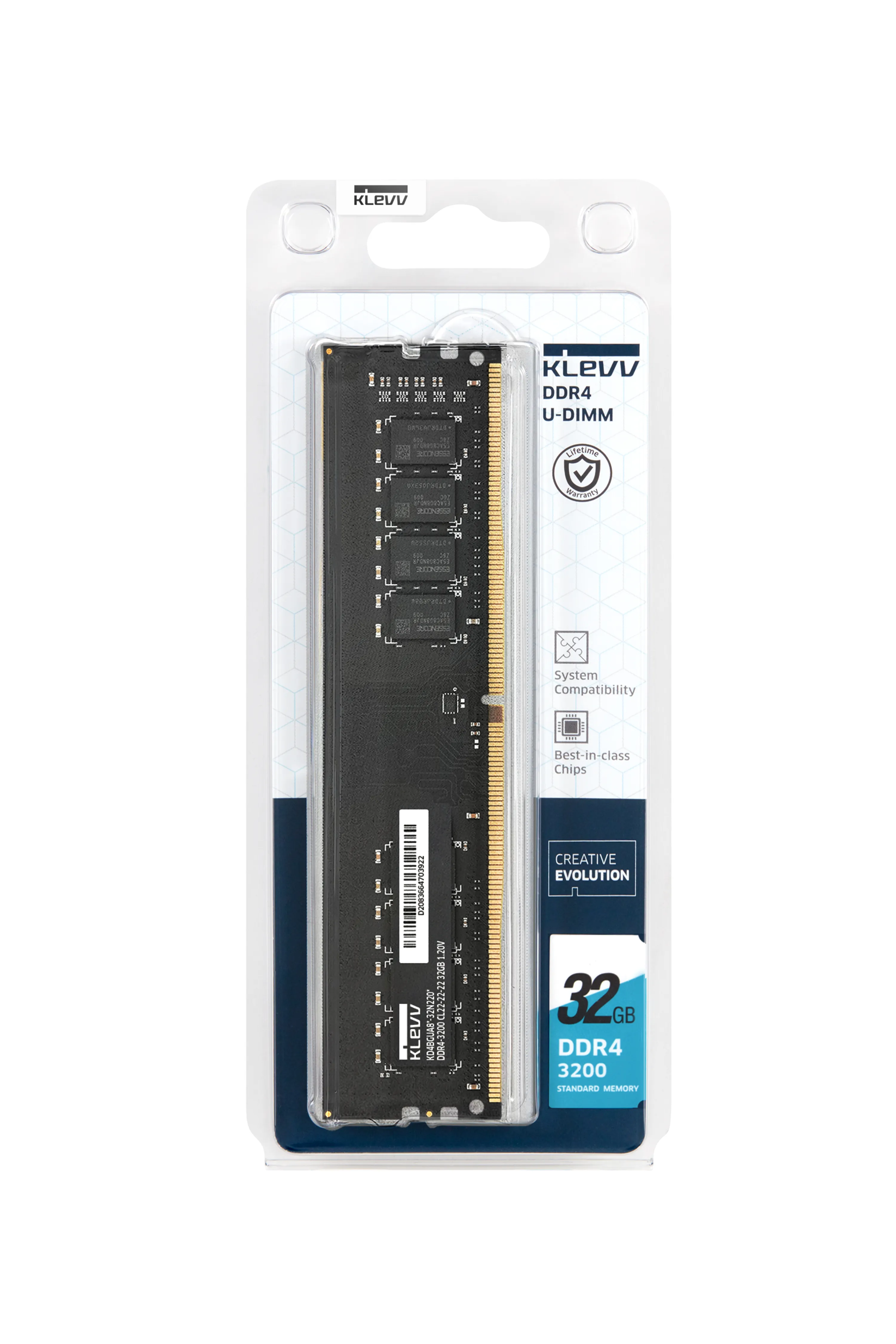 KLEVV 32 Gt (1 x 32 Gt) DDR4 3200 MHz, CL22 -muisti