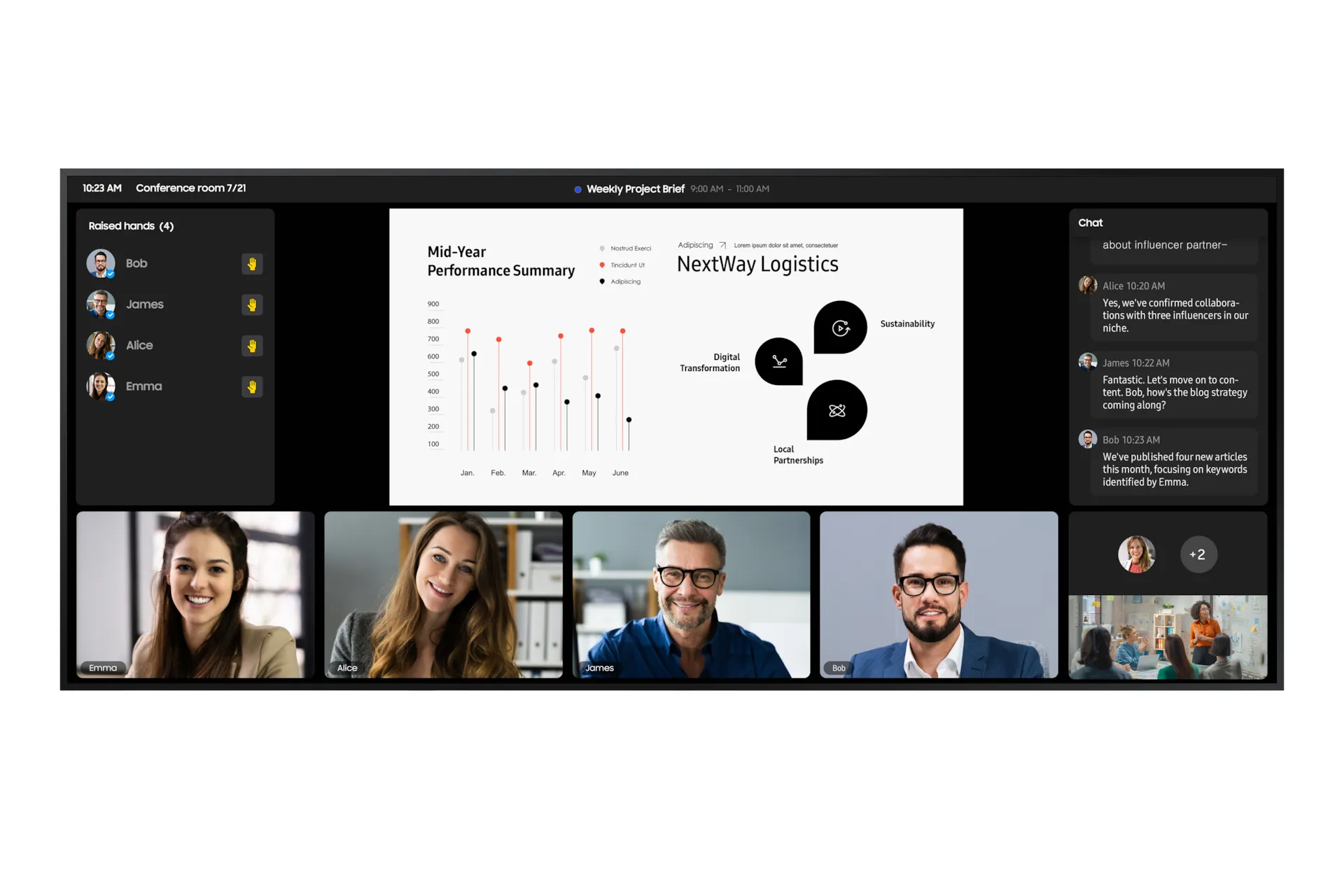 Samsung QP105D-5K | 105&quot;&quot; | 5120x2160 | 500Nits | 24/7 | Inbyggd h&Atilde;&para;gtalare | 21:9 Microsoft Teams Frontrow Display