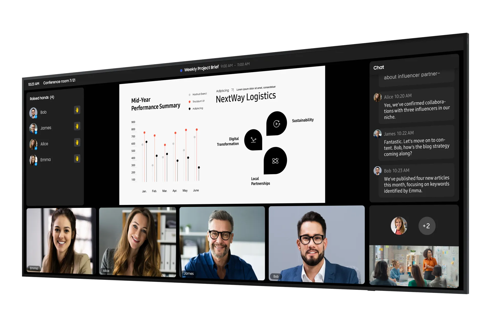 Samsung QP105D-5K | 105&quot;&quot; | 5120x2160 | 500Nits | 24/7 | Inbyggd h&Atilde;&para;gtalare | 21:9 Microsoft Teams Frontrow Display