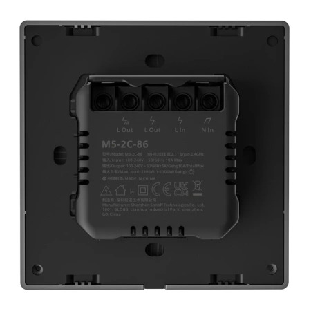 SONOFF SwitchMan M5-2C-86M - Matter smart wall switch, Dim Gray