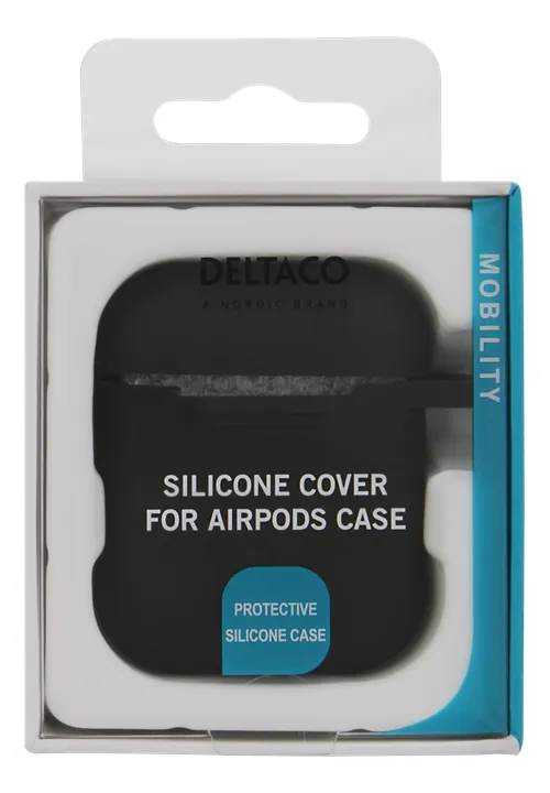 DELTACO AirPods silicone case, black