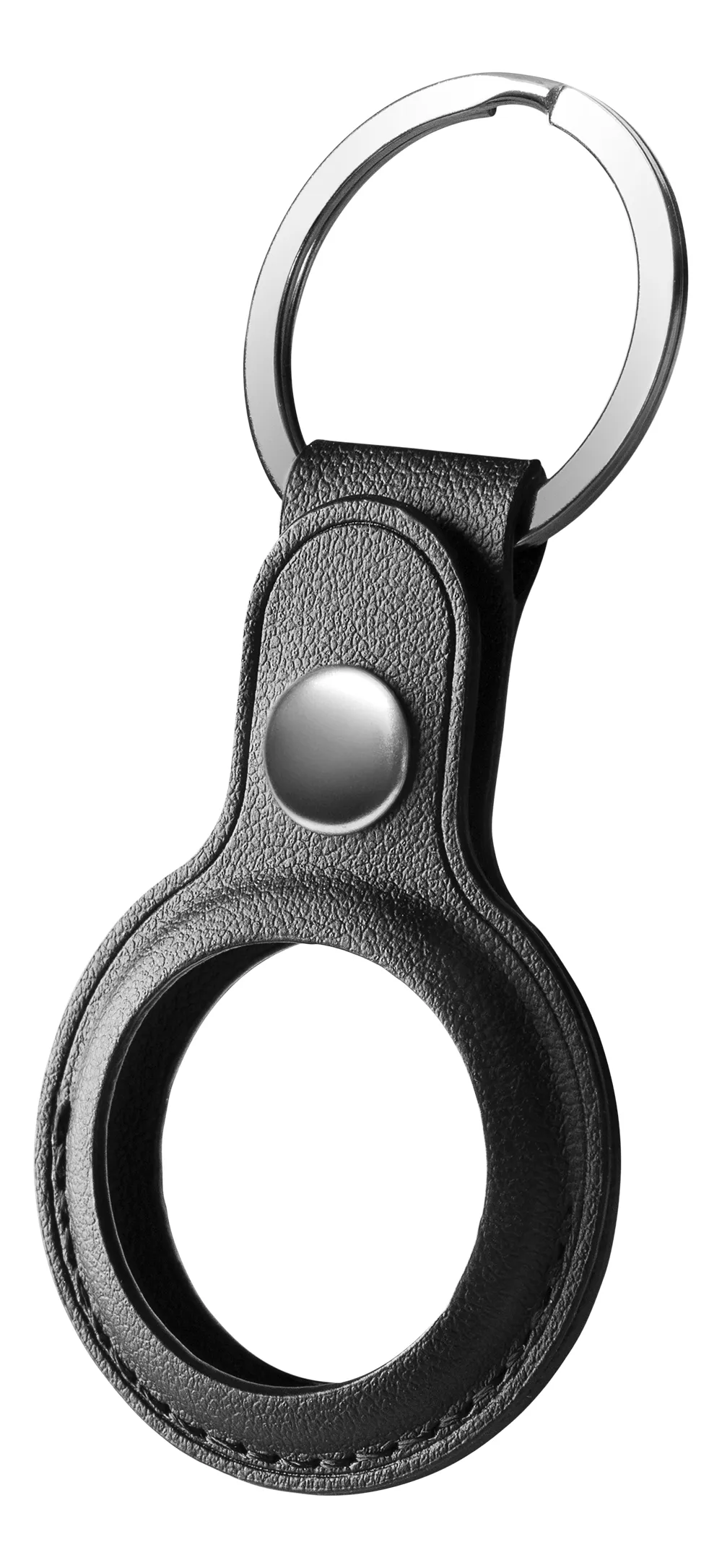 Deltaco Leather, AirTag - keychain, Black