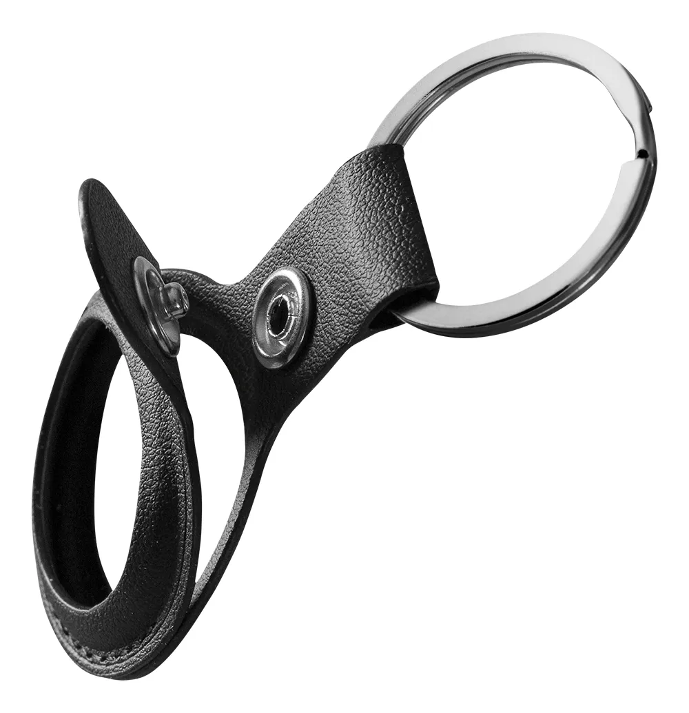 Deltaco Leather, AirTag - keychain, Black