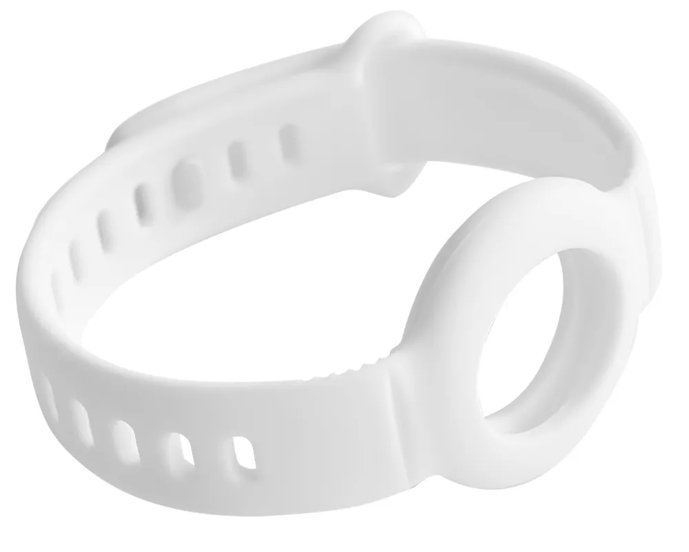 Deltaco Silicone Wristband, AirTag - wristband, White