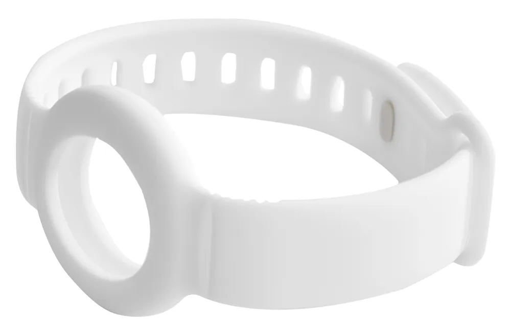 Deltaco Silicone Wristband, AirTag - wristband, White