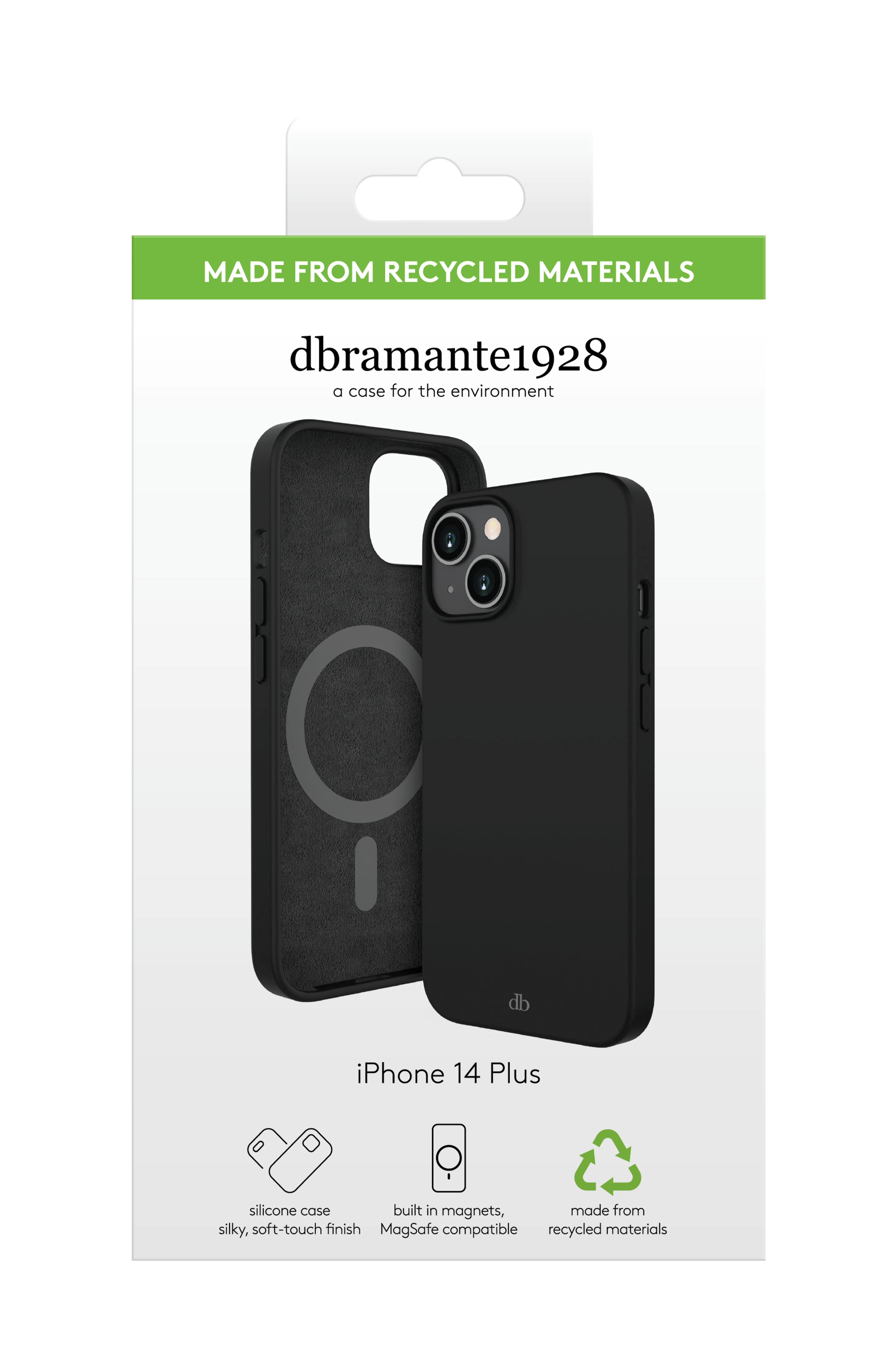 Dbramante1928 Monaco MagSafe, iPhone 14 Plus -suojakuori, Night Black