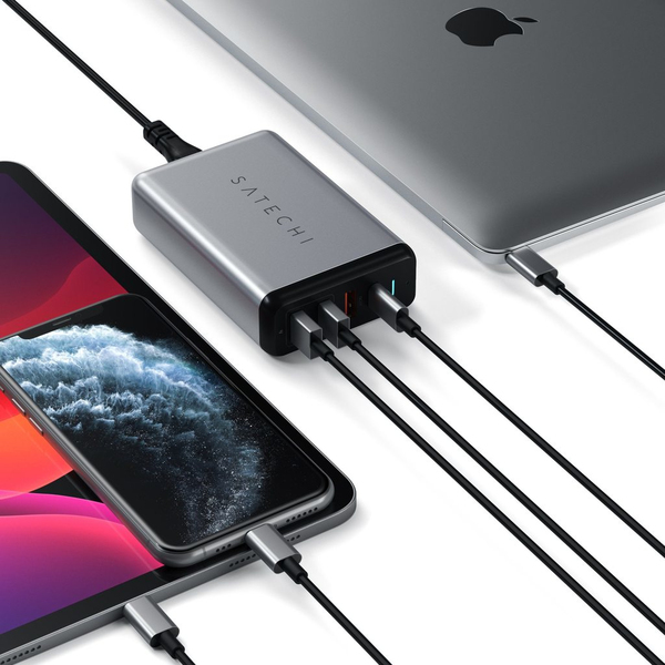 Satechi 75W Dual USB-C Travel Charger, Space Grey