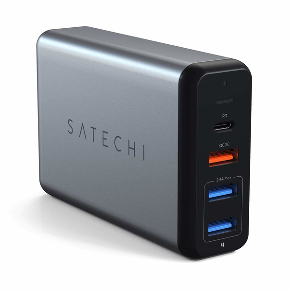 Satechi 75W Dual USB-C Travel Charger, Space Grey