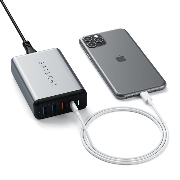 Satechi 75W Dual USB-C Travel Charger, Space Grey