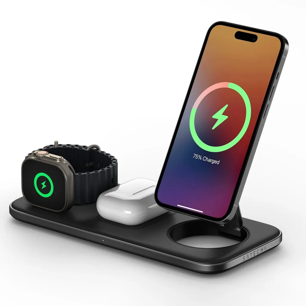 Satechi Qi2 Trio Wireless Charging Pad - with 45W travel charger