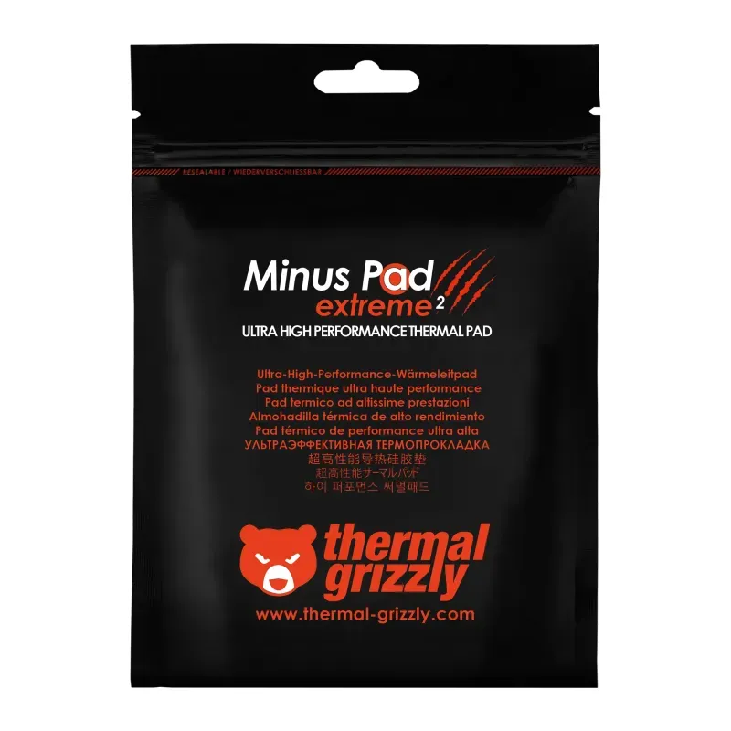 Thermal Grizzly Minus Pad Extreme 2, 120 x 20 x 2mm, 2-pack Thermal Pad, gray