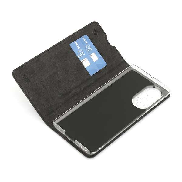 Wave Book Case, Honor 50 - flipfodral, Svart