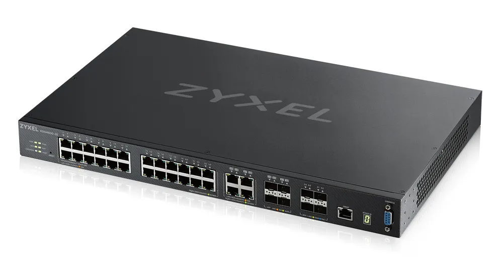 ZYXEL XGS4600-32 L3 Managed Switch, 28 port Gig and 4x 10G SFP+, stackable, dual PSU