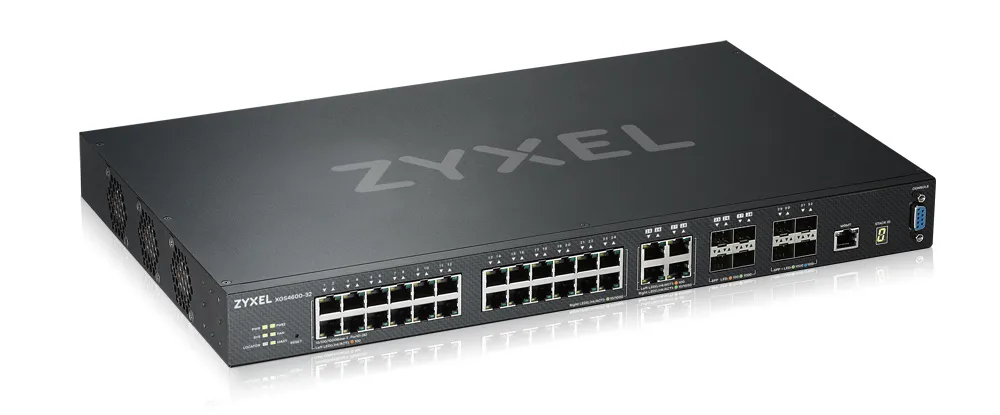 ZYXEL XGS4600-32 L3 Managed Switch, 28 port Gig and 4x 10G SFP+, stackable, dual PSU