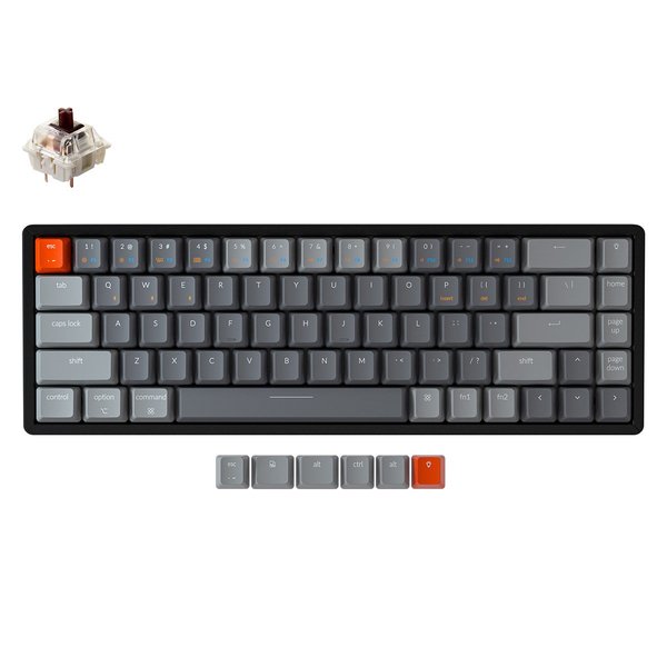 Keychron K6, RGB, Aluminium, Hot Swap 65%, Gateron Brown -langaton pelin&auml;pp&auml;imist&ouml;
